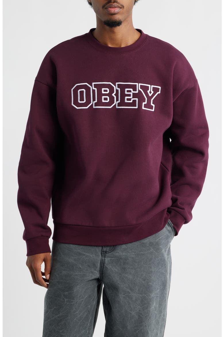 Tenor Heayweight Fleece Crewneck Sweatshirt, Main, color, WINETASTING