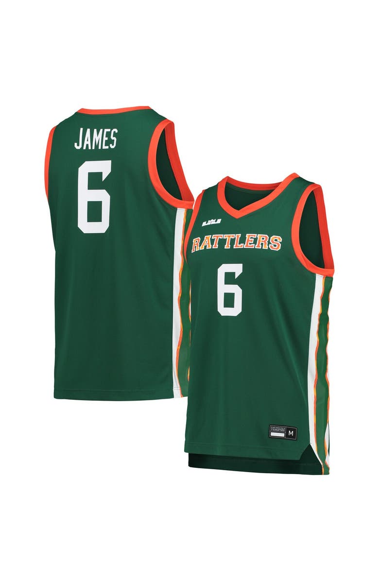 NIKE X LEBRON JAMES Men's Nike x LeBron James Green Florida A&M Rattlers Replica Basketball Jersey, Main, color, Green