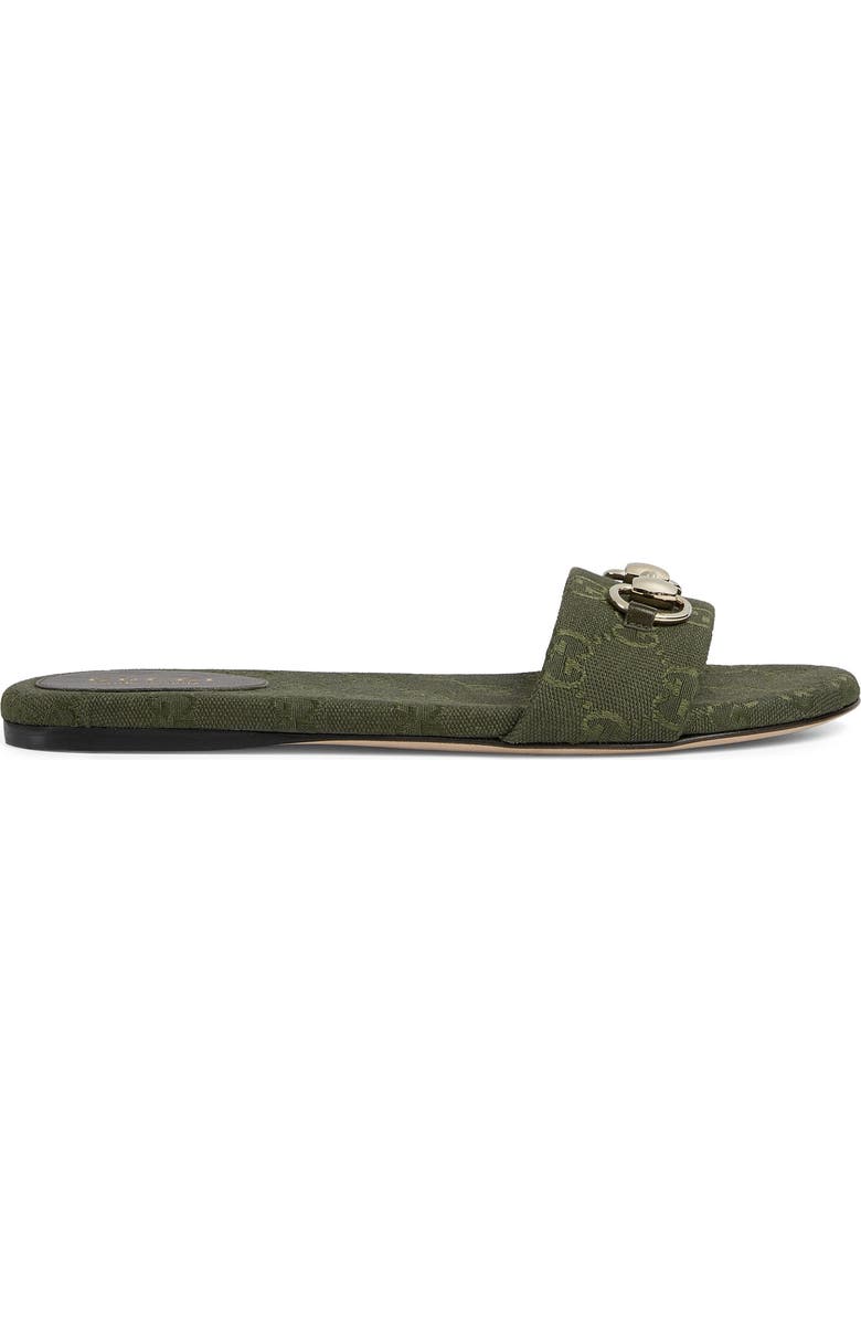Gucci Siaga Horsebit Slide Sandal, Alternate, color, Dark Green