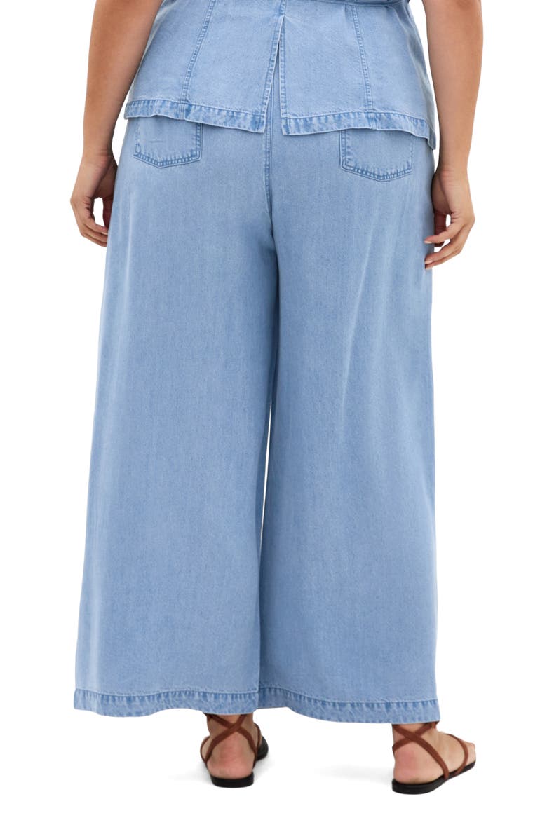 Evani Wide Leg Denim Pants, Alternate, color, LIGHT WASH