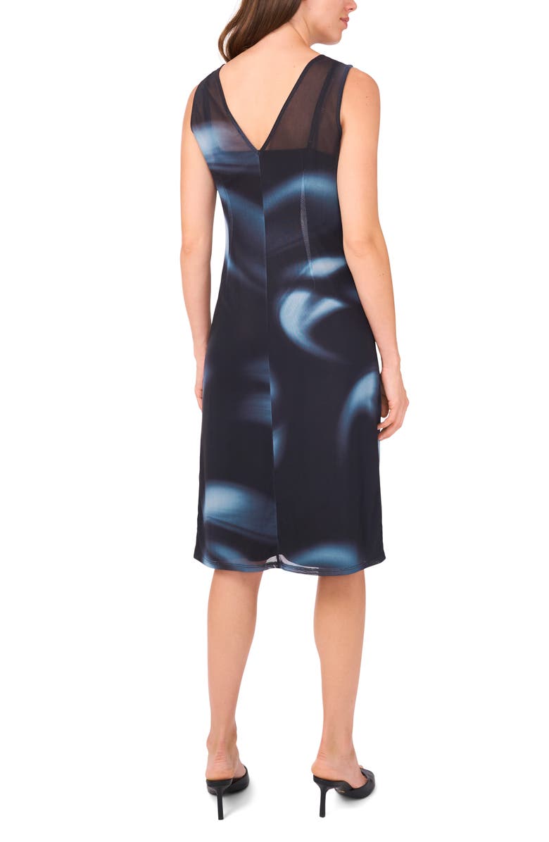 Halogen<sup>®</sup> Blur Print Sleeveless Mesh Midi Dress, Alternate, color, Rich Black