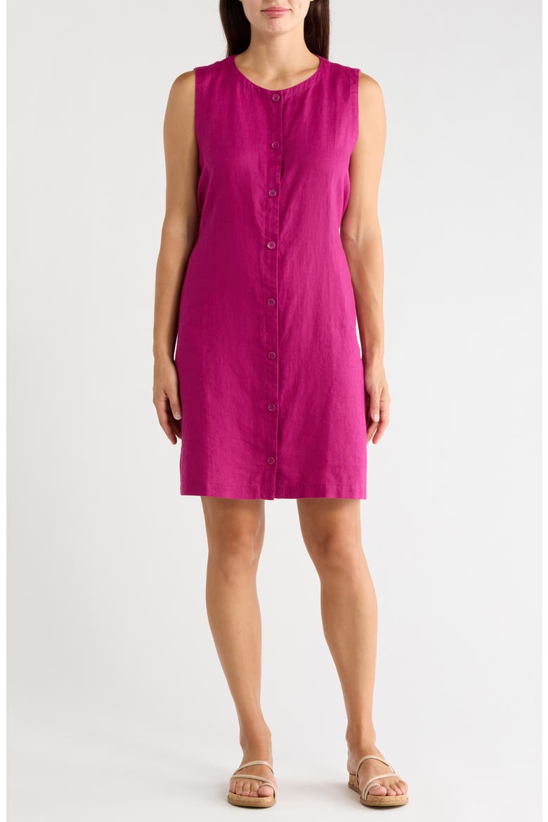Organic Linen Tie Back Longline Vest, Main, color, SANGRIA