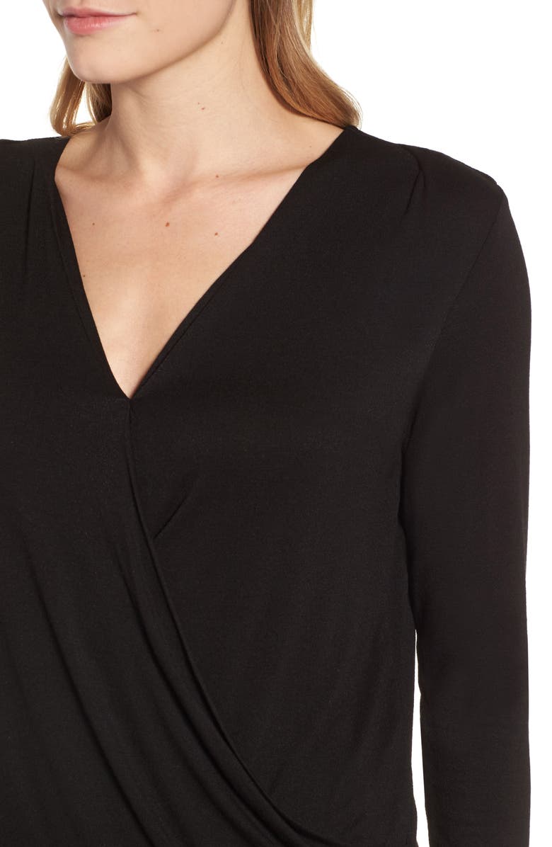 Bobeau Faux Wrap Knit Top, Alternate, color,