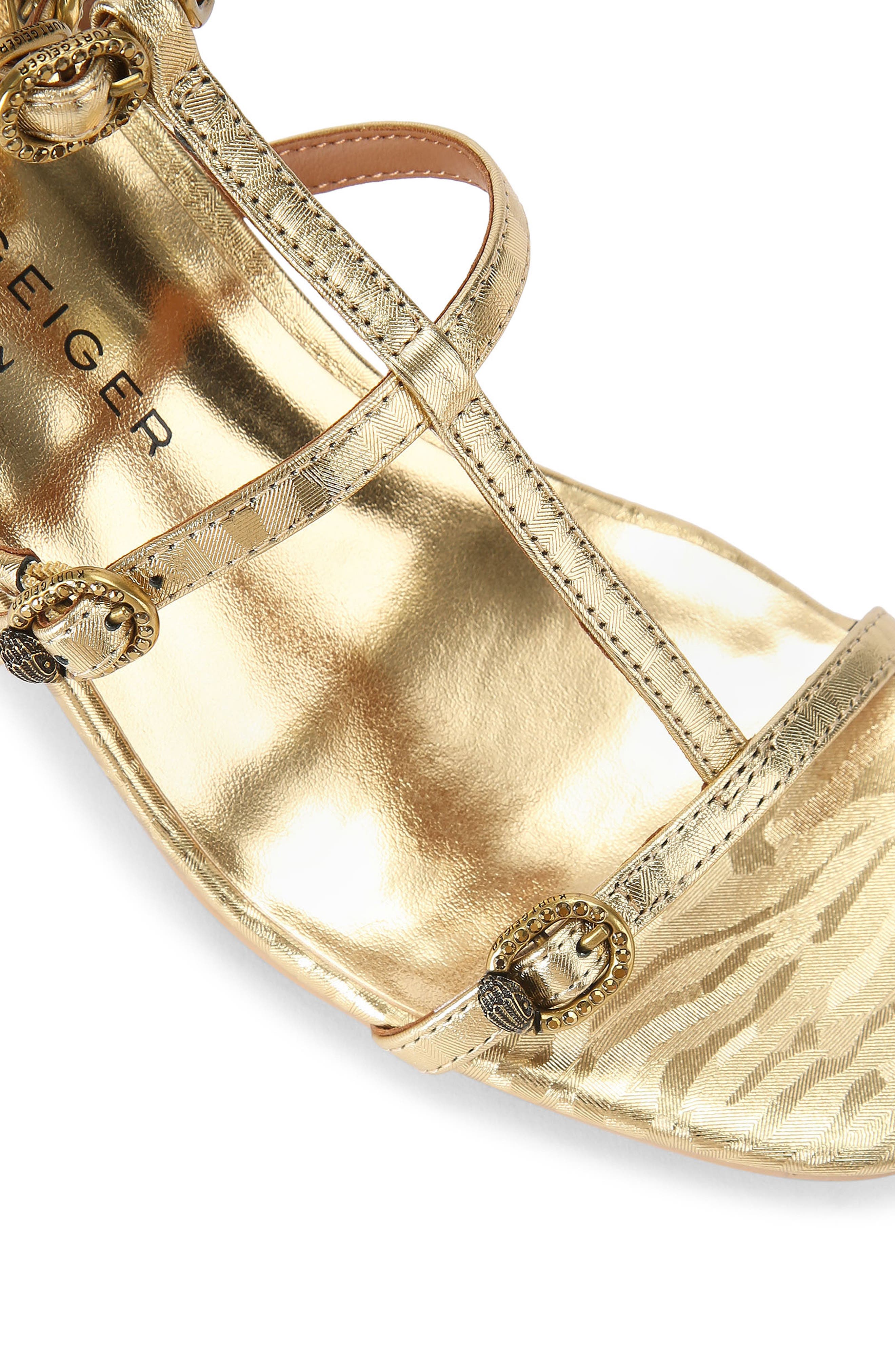 Kurt Geiger London Regent Buckle Embellished Gladiator Sandal, Alternate, color, 