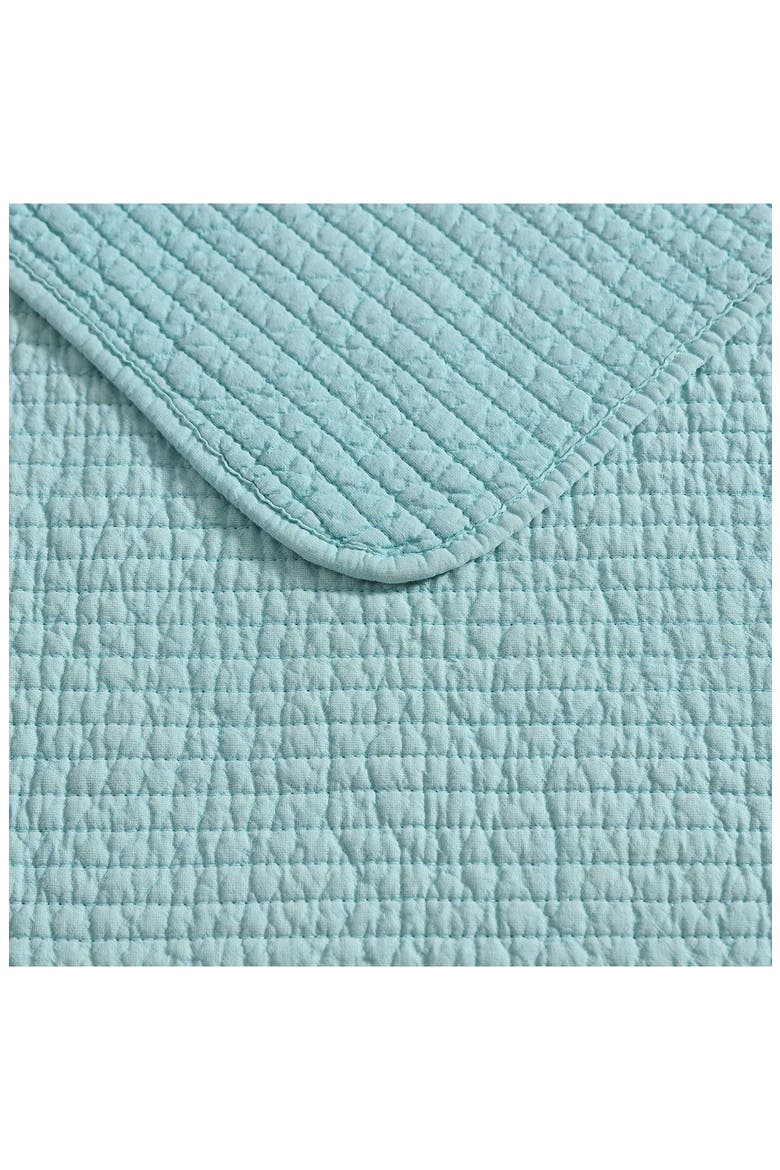 Seashore Stitch Cotton Quilt Set, Alternate, color, LIGHT / MEDIUM GREEN