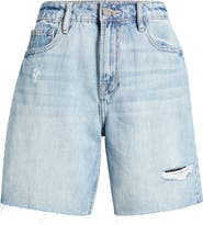 HIDDEN JEANS Raw Hem Denim Bermuda Shorts