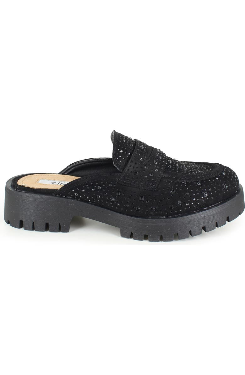 ZIGI Sachi Rhinestone Embellished Lug Sole Clog, Alternate, color, Black Suede