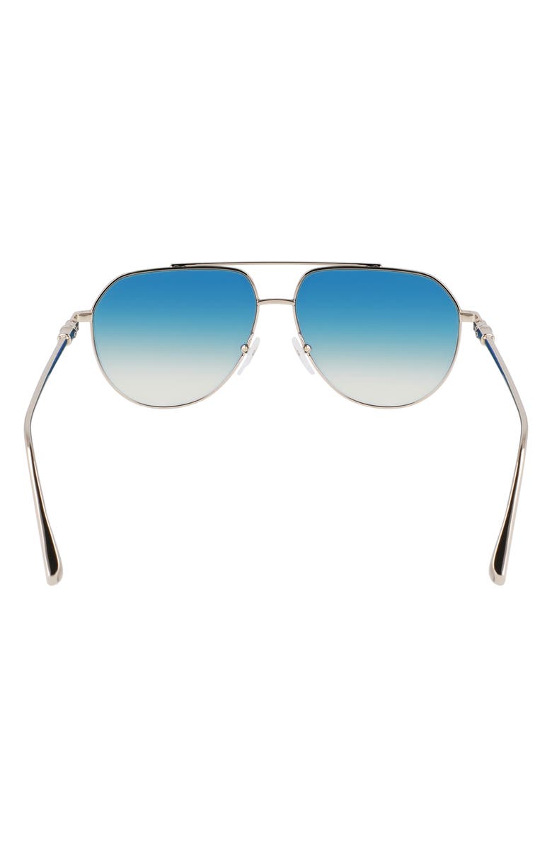 Longchamp Roseau 57mm Gradient Aviator Sunglasses, Alternate, color, Gold/ Gradient Petrol