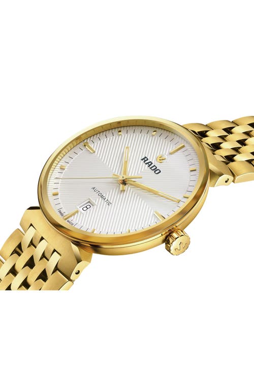 Rado Unisex Swiss Automatic Florence Gold Pvd Stainless Steel Bracelet Watch 39mm In Gold