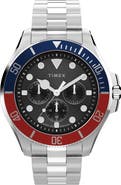Timex® Harborside Coast Multifunction 43mm Stainless Steel Bracelet Watch