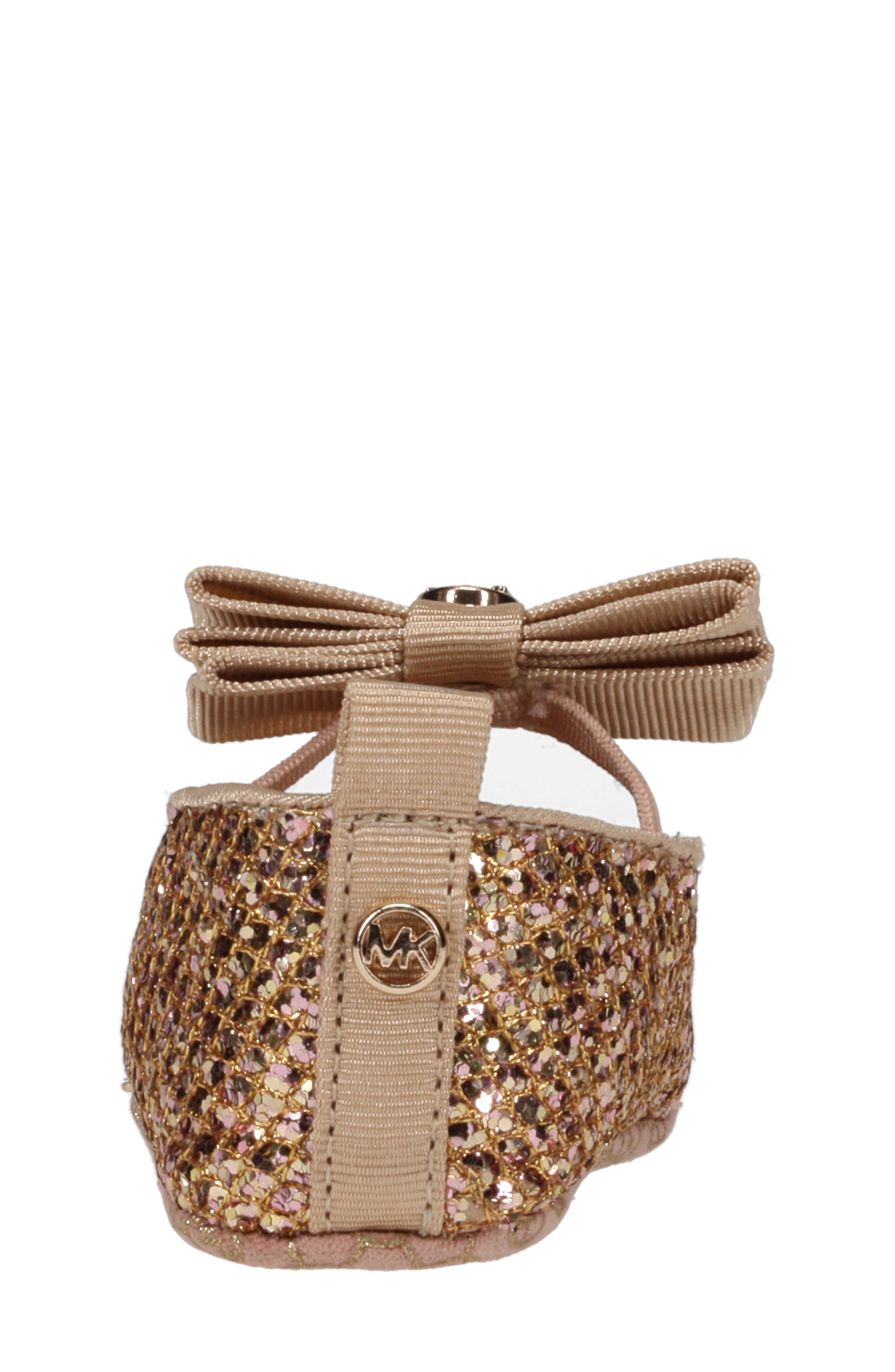 MICHAEL Michael Kors Baby Day Mary Jane Crib Shoe, Alternate, color, Rose Gold