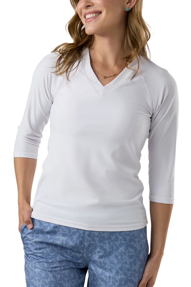 V-Neck Sun & Swim Shirt, Main, color, White