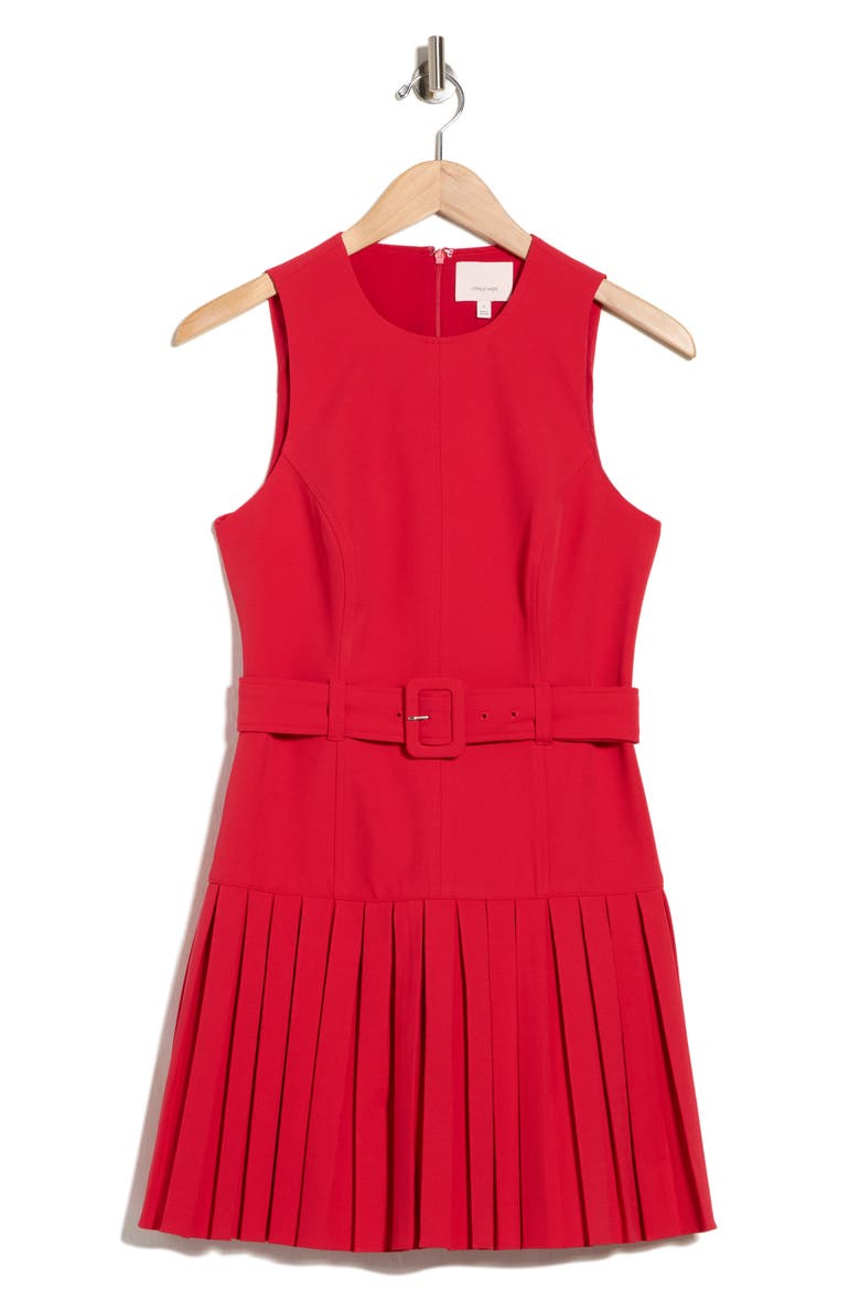 Charolette Sleeveless Belted Minidress, Alternate, color, TANGO RED