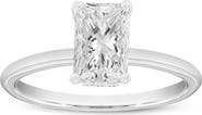 LuvMyJewelry Ahlam 14K White Gold Radiant Cut Lab Grown Diamond Hidden Halo Engagement Ring - 1.55 Ct