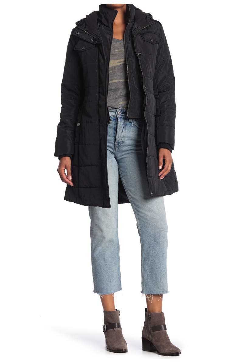 Lucky Brand Missy Long Hooded Puffer Jacket, Main, color,