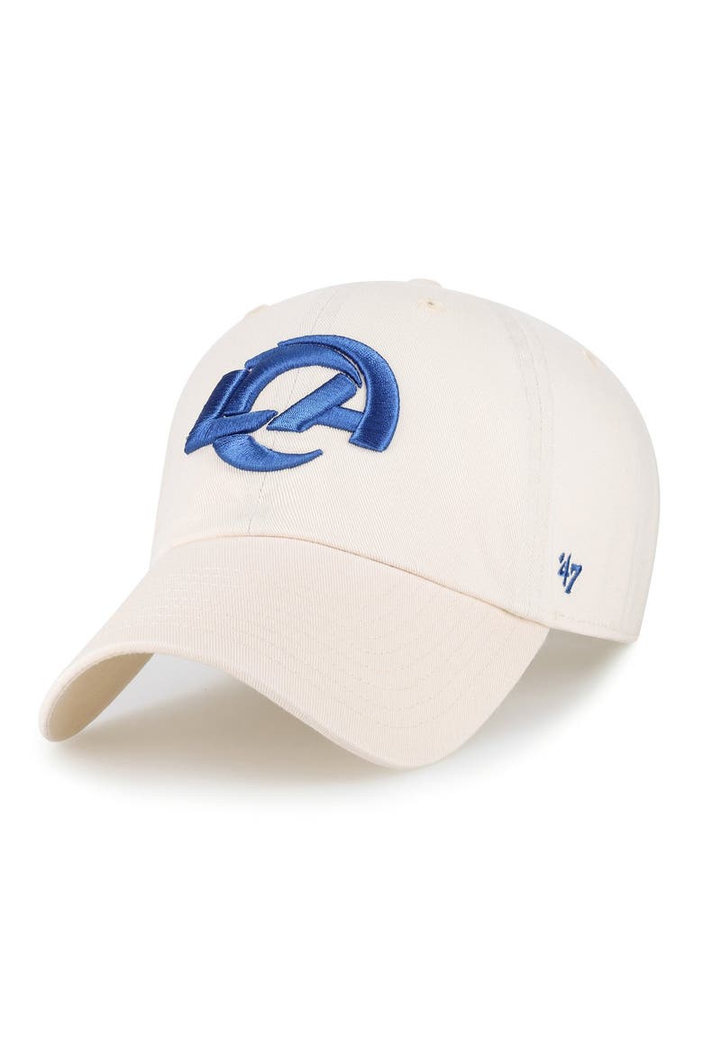Men's '47  Natural Los Angeles Rams Clean Up Adjustable Hat, Main, color, Natural