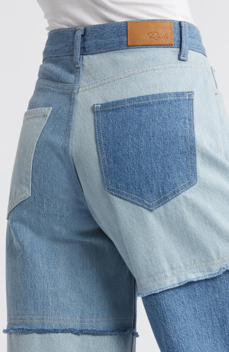 Rails Getty Patchwork High Waist Ankle Wide Leg Jeans, Alternate, color, 