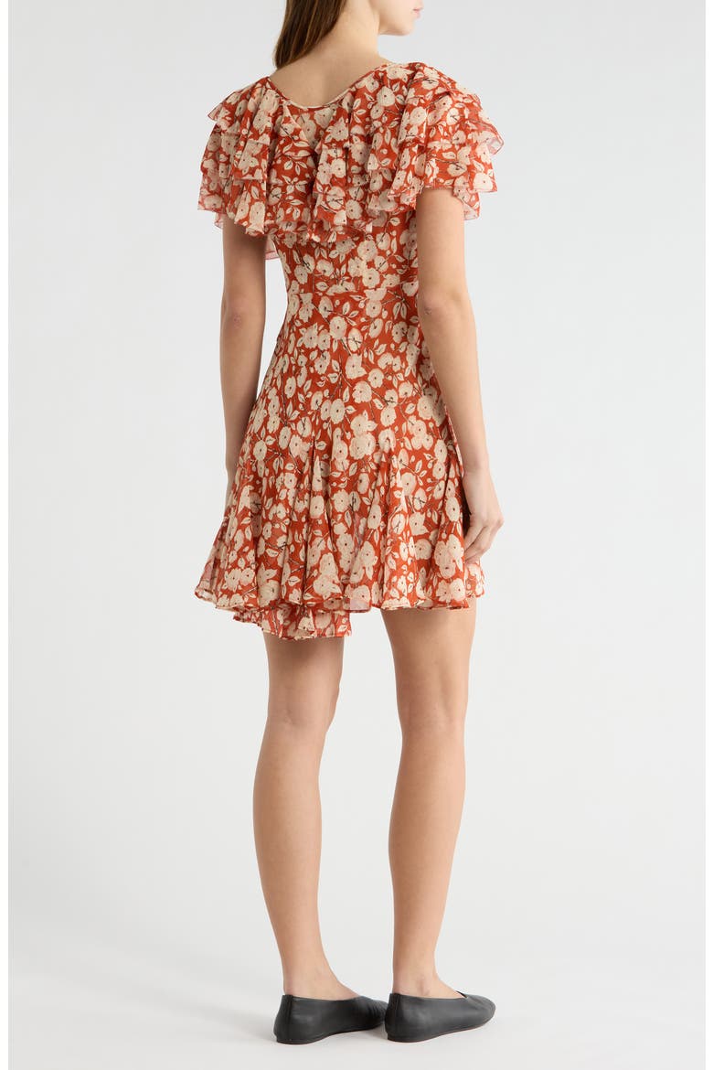 floral silk mini dress Floral silk minidress in pink - Chloe