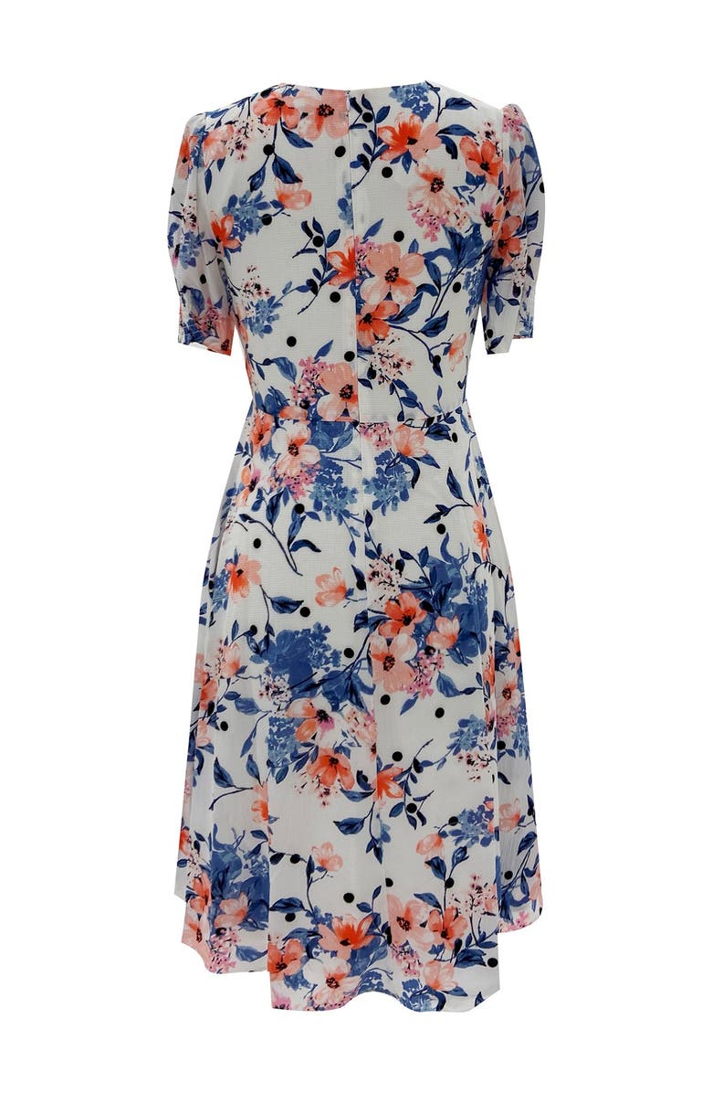 SANDRA DARREN Short Sleeve Bubble Crepe Floral Midi Dress, Alternate, color,