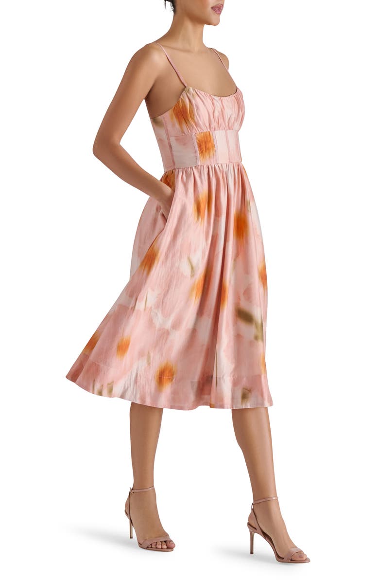 Steve Madden Bondi Ikat Print Fit & Flare Dress, Alternate, color, Lychee