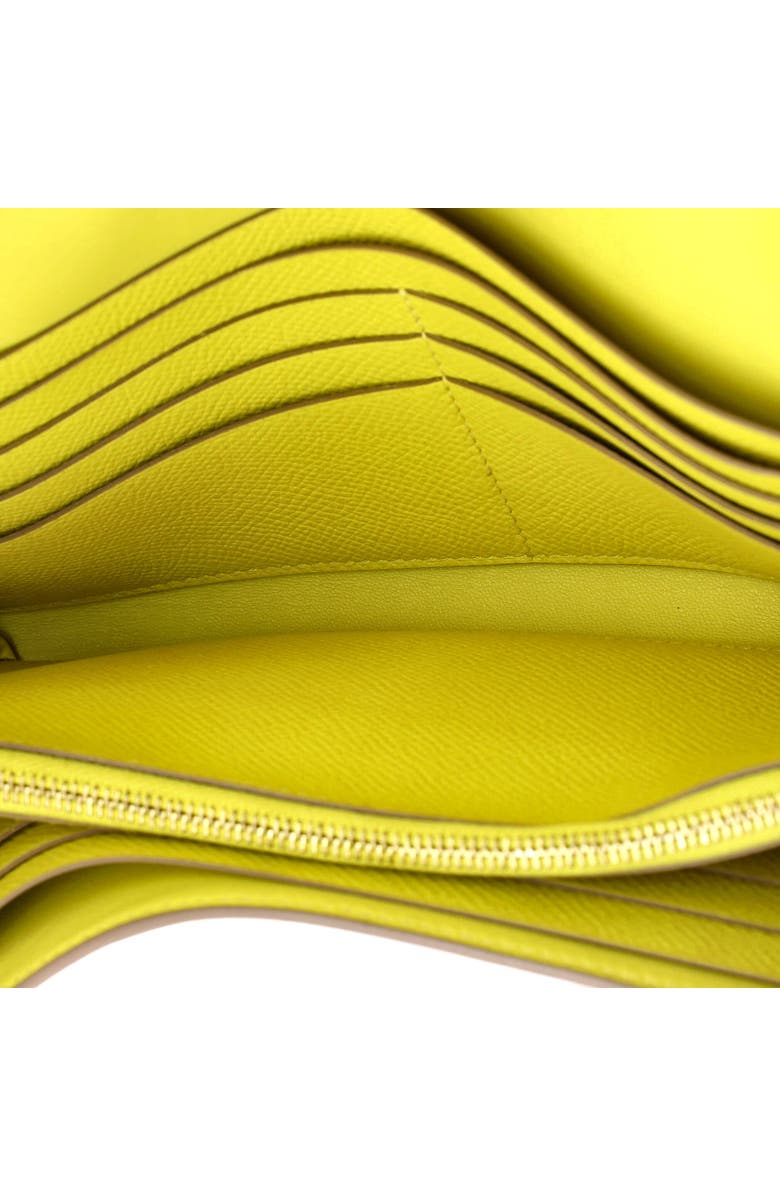 Pre-Owned Hermes Constance Wallet Epsom Long, Alternate, color, Lime
