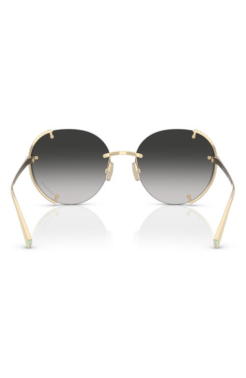 Tiffany & Co . 57mm Gradient Round Sunglasses In Grey Flash