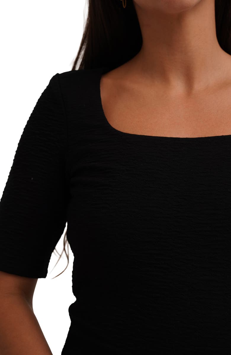 CYRUS Textured Elbow Sleeve Top, Alternate, color, Black