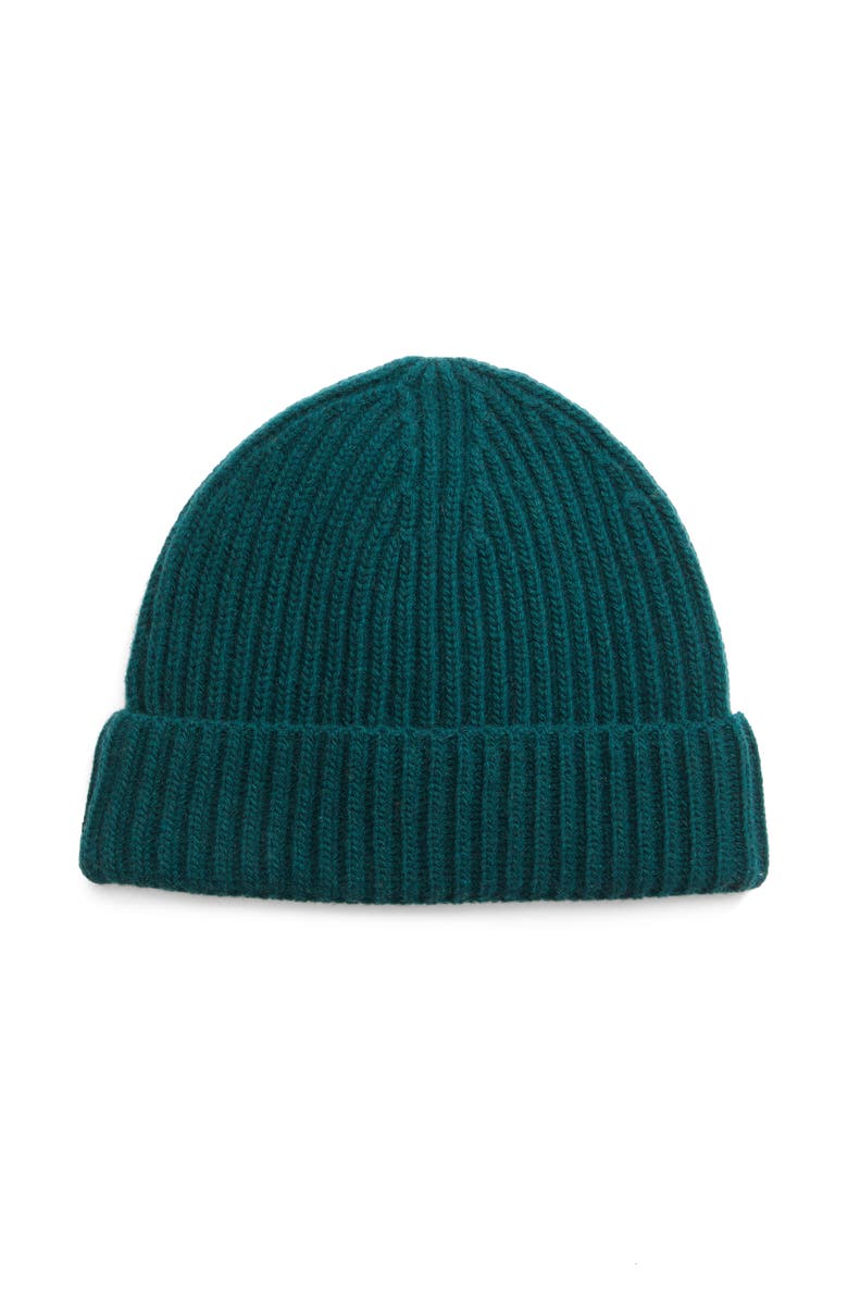 Entireworld Recycled Cashmere Blend Beanie, Main, color, Green