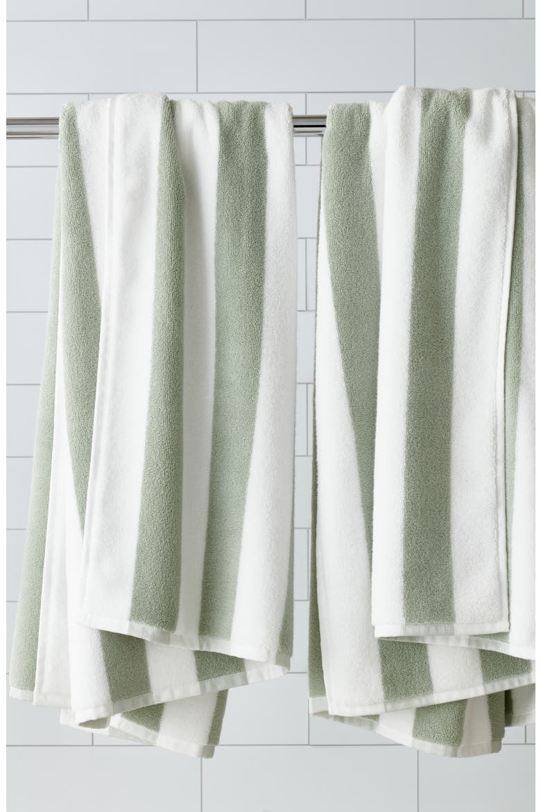 Hydrocotton Stripe Set of 2 Bath Towels, Alternate, color, GREEN MIRROR MULTI