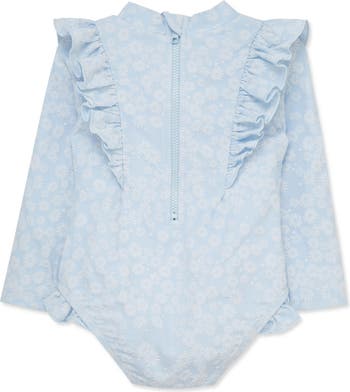 Daisy Long Sleeve One-Piece Rashguard Swimsuit