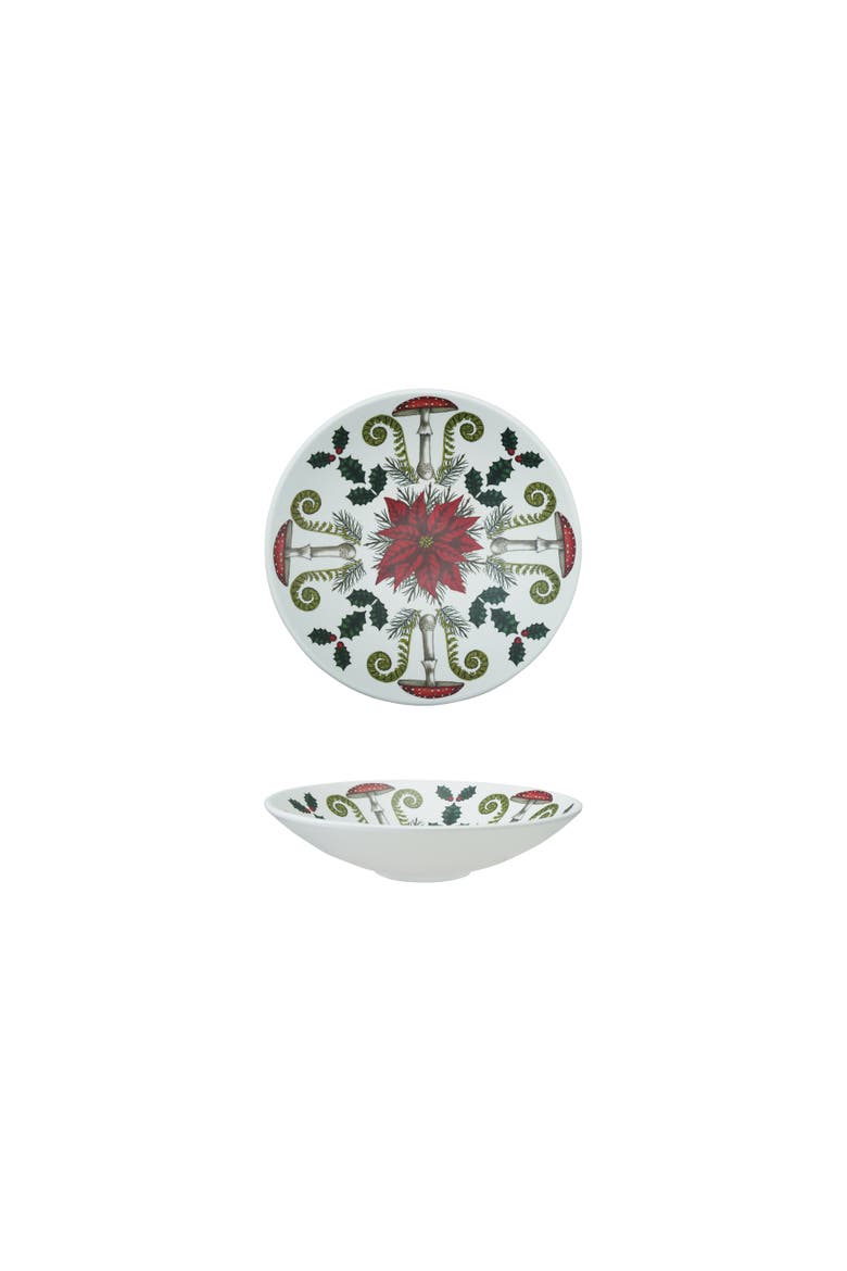 Matte Melamine Bowl with Seasonal Botanical Motif, Main, color, Multicolor