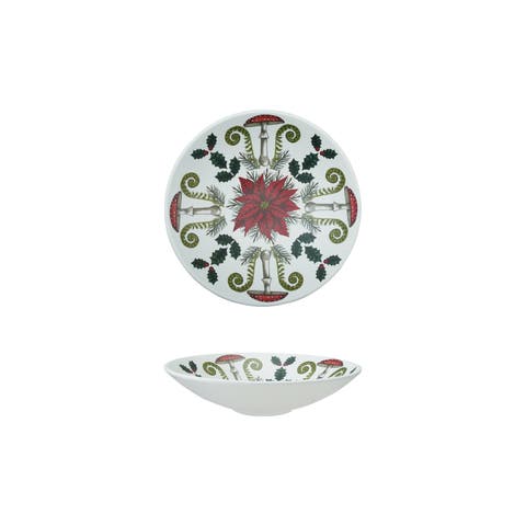 Matte Melamine Bowl with Seasonal Botanical Motif