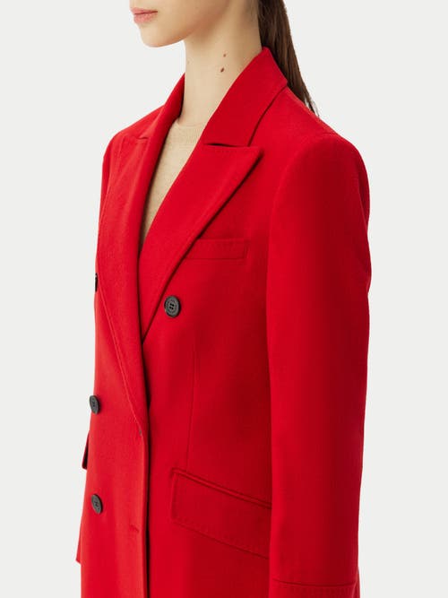 Gobi Mongolian Cashmere Cashmere Peak Lapel Long Coat In Red