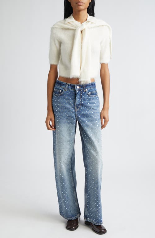 Monse Tie Scarf Overlay Crop Alpaca & Merino Wool Blend Polo In White