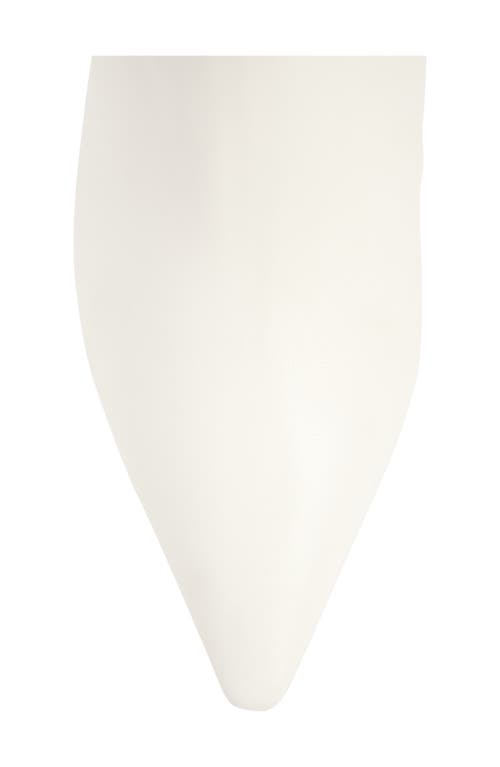 Stuart Weitzman Naomi Leather Kitten Boots In Cream Lacquered Nappa
