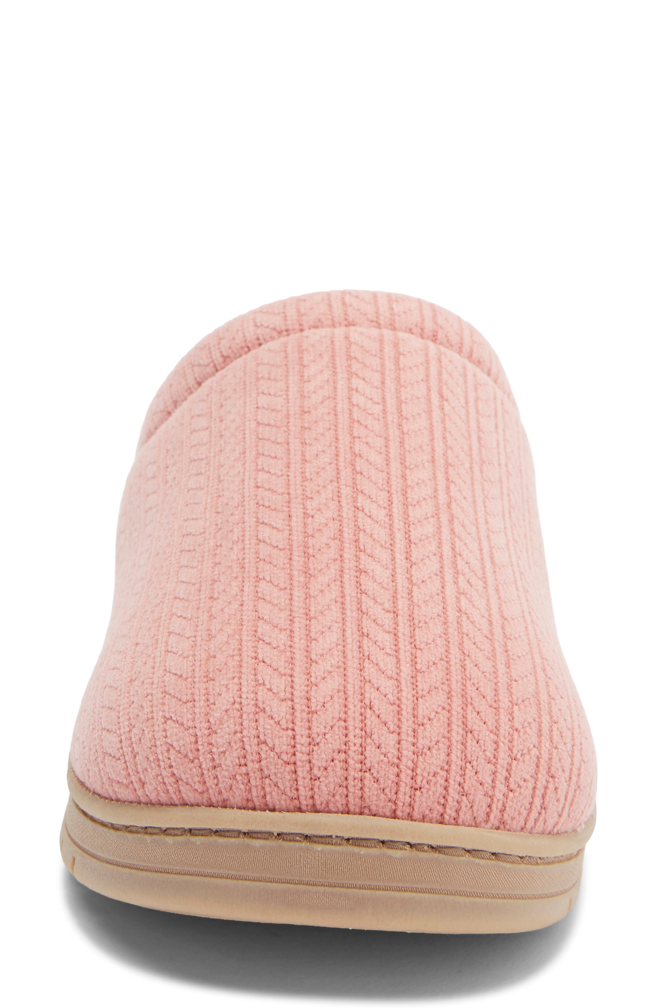 Jersey Cable Clog Slipper, Alternate, color, PINK