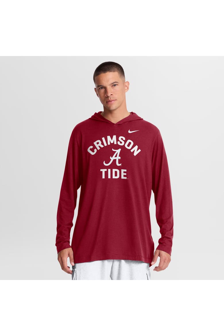 Men's Nike Crimson Alabama Crimson Tide Primetime Arch Tri-Blend Dri-FIT Long Sleeve Hooded T-Shirt, Main, color, Crimson