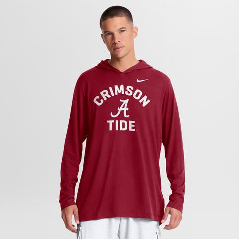 Men's Nike Crimson Alabama Crimson Tide Primetime Arch Tri-Blend Dri-FIT Long Sleeve Hooded T-Shirt