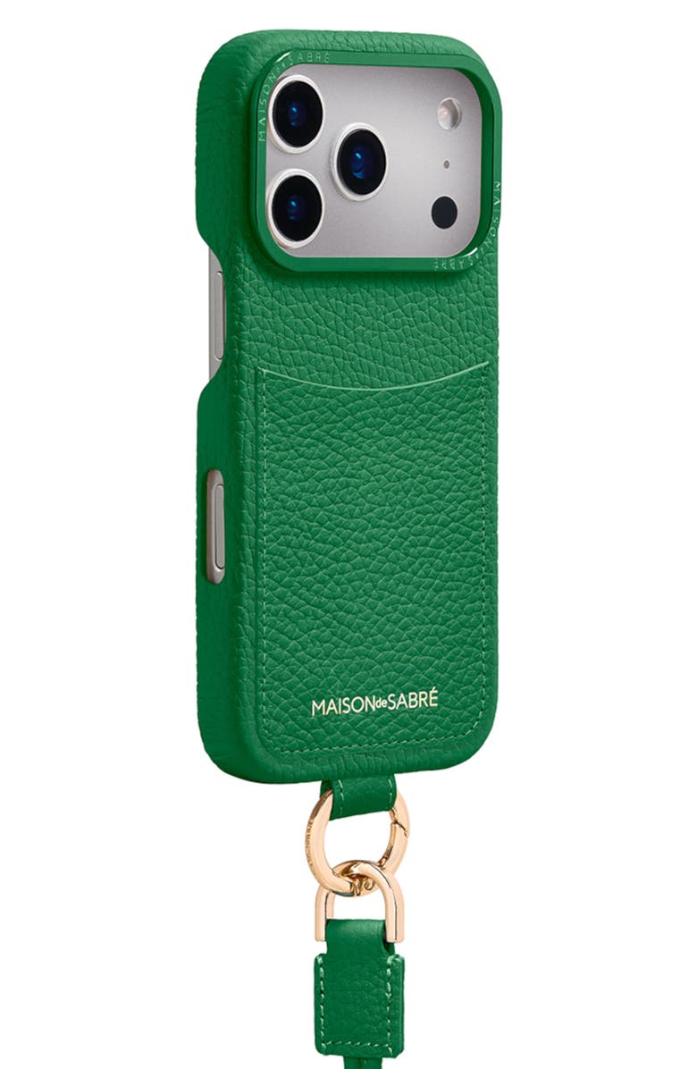 MAISON de SABRÉ Sling Phone Case, Alternate, color, Emerald Green