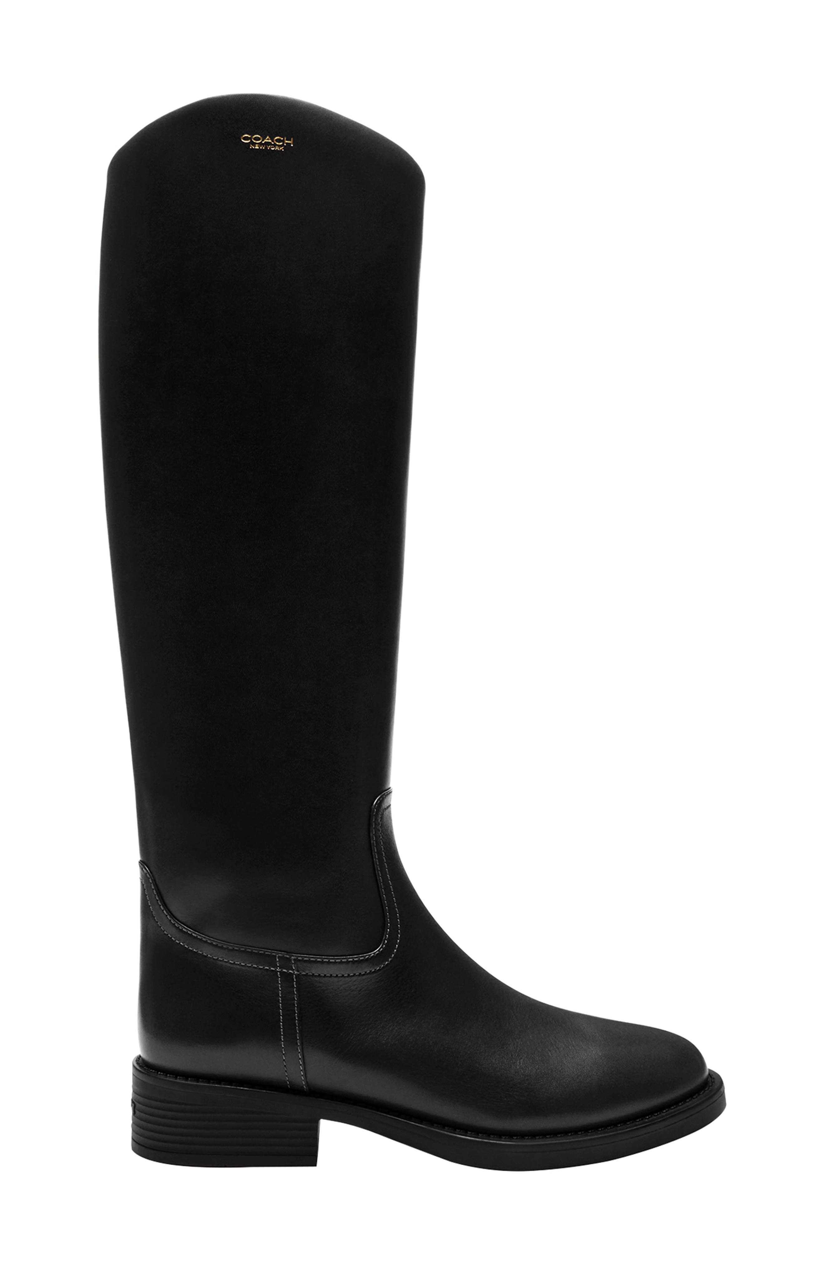 COACH Park Knee High Boot, Alternate, color, Black