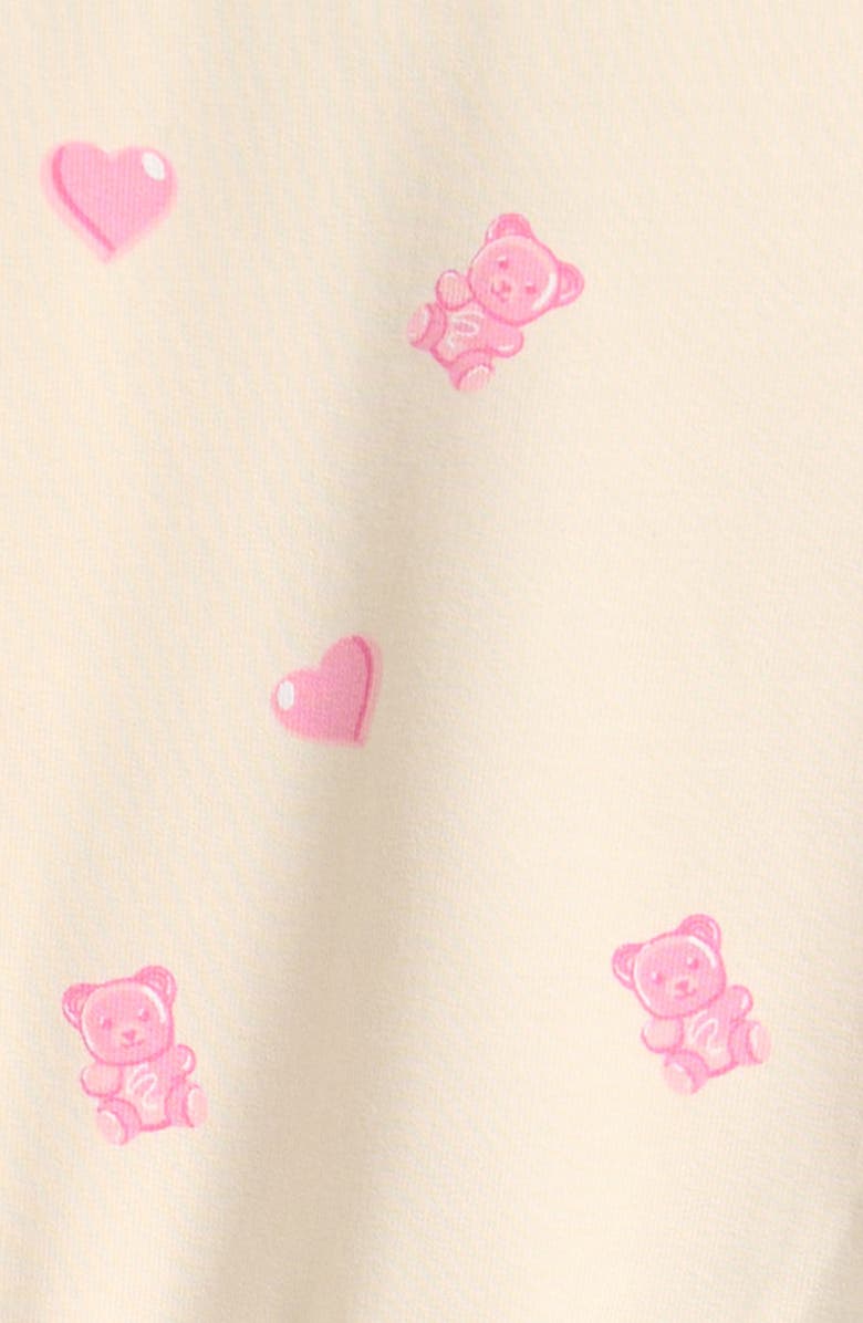 MILES THE LABEL Gummy Bears Ruffle French Terry Sweatshirt & Sweat Shorts Set, Alternate, color, Off White