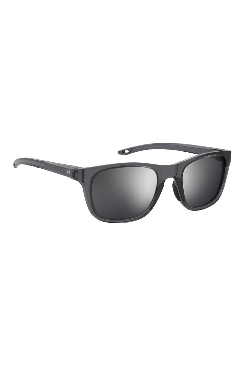 55mm Gradient Polarized Rectangular Sunglasses, Alternate, color, GREY