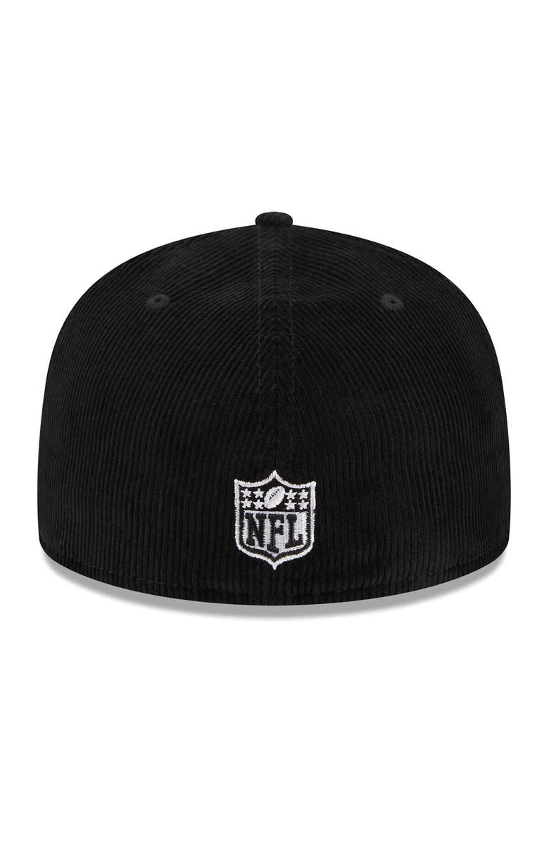New Era Men's New Era Black Pittsburgh Steelers Throwback Cord 59FIFTY Fitted Hat, Alternate, color, Black