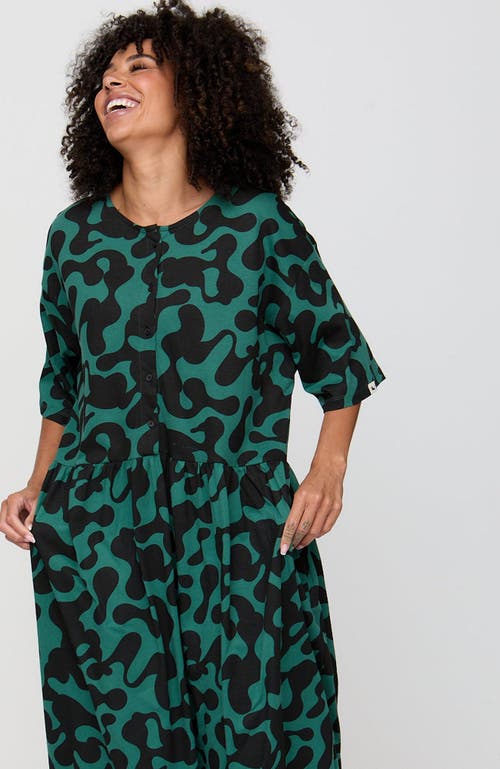 Turtledove London Organic Cotton Matilda Midi Dress In Green