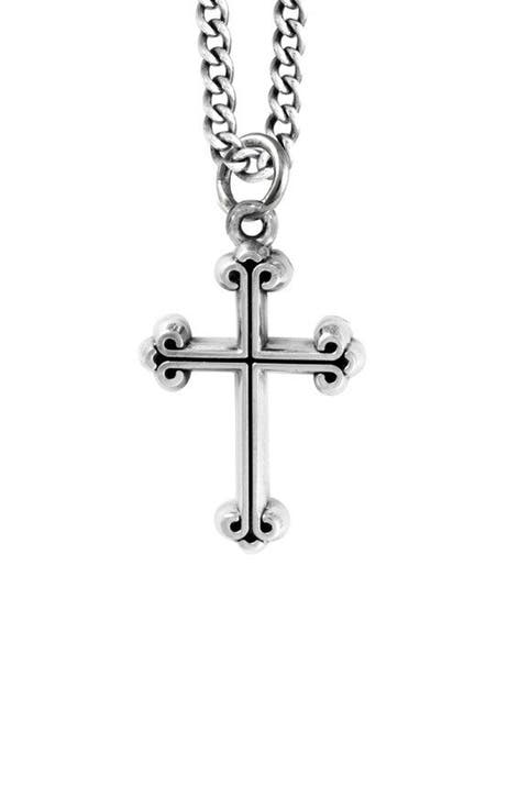 Extra Small Traditional Cross Pendant on Curb Link Chain