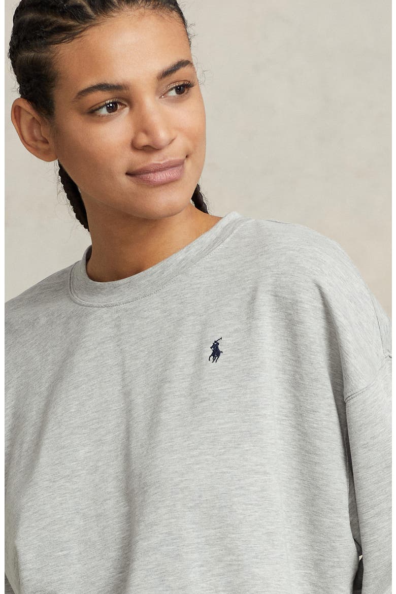 Sweatshirt & Wide Leg Pajamas, Alternate, color, HEATHER GREY