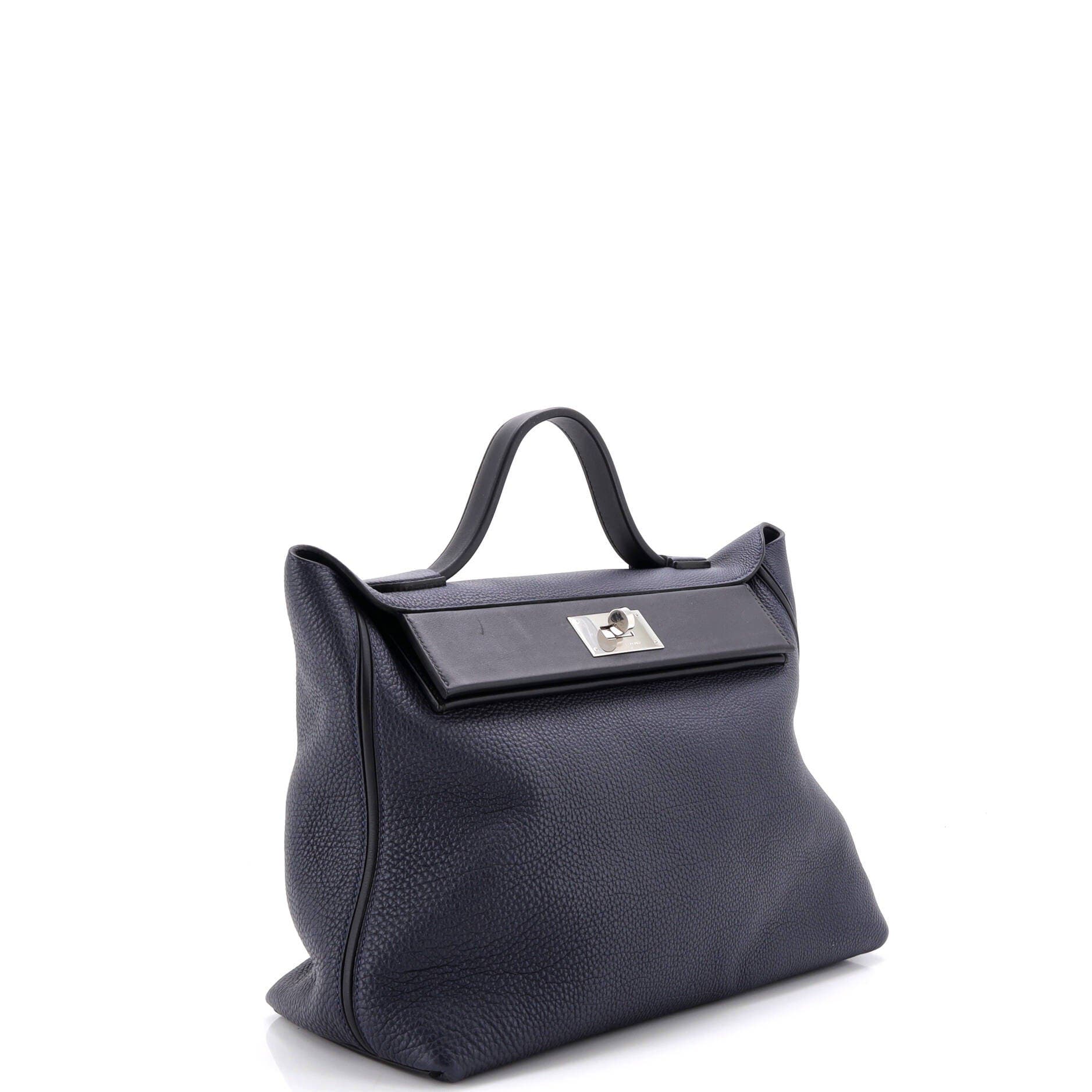 Pre-Owned Hermes 24/24 Bag Togo with Swift 35, Alternate, color, Bleu Nuit