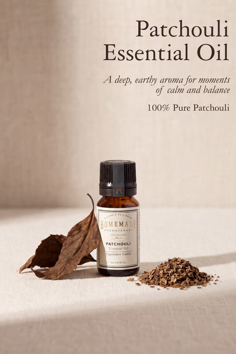 Grounding Earthy Patchouli Essential Oil, Alternate, color, Amber