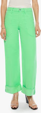 MOTHER Smoothie Carpenter Sneak Ankle Wide Leg Jeans