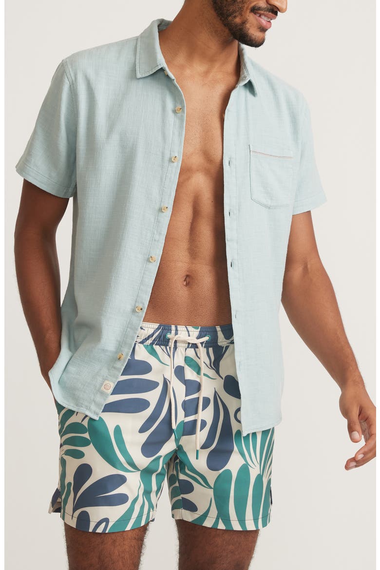 Abstract Floral Swim Trunks, Alternate, color, COOL ABSTRACT FLORAL